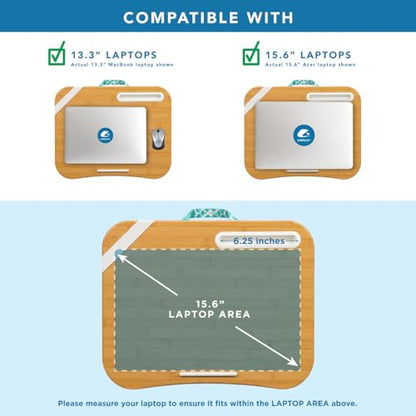 LAPGEAR Designer Lap Desk – Aqua Trellis, Fits 15.6” Laptops - color: Aqua Trellis, size: Single Lap Desk