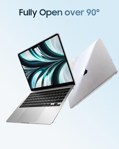 Fintie Case for MacBook Air 13 inch A3449/A3240/A3113/A2681 2022-2026 | M2/M3/M4/M5, Snap On Hard Shell, Full Port Access, Easy On/Off, Lightweight, Meteor-Black - color: Crystal Pink