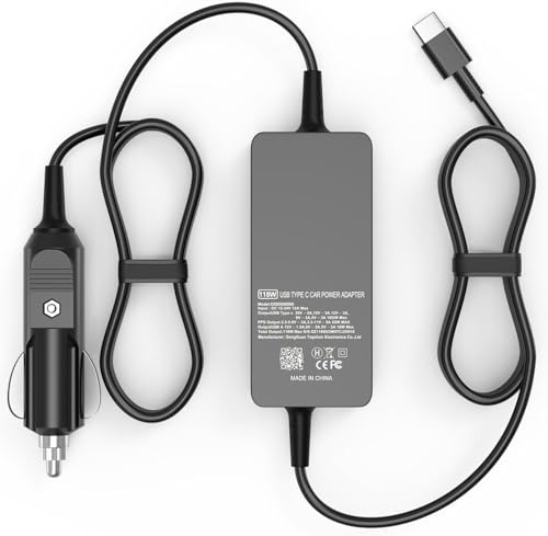 OSISZI 100W USB‑C Laptop Car Charger fit for Dell,MacBook,LG gram,Lenovo | Compatible with Dell XPS/Precision/Latitude/Pro 16 14 13 Plus,MacBook Pro 14/16 M4,LG gram,Lenovo Yoga/Thinkpad