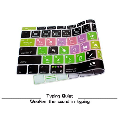 HRH Ableton Live Hotkey Silicone Keyboard Cover Skin for MacBook Pro 13" A1708 A1988 No Touch Bar 2018 2017 2016 Release and for MacBook 12" A1534 (2015)&A1931(2018) USA Layout Protective Skin - color: Hotkey-Ableton Live
