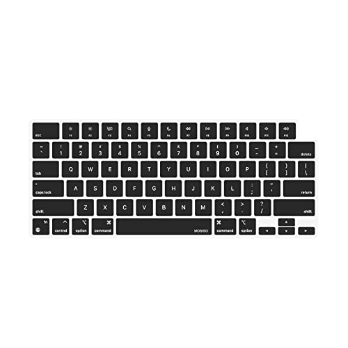 MOSISO Keyboard Cover Skin Compatible with MacBook Air 15 inch M3 M2 | A3114 A2941/Air 13.6 A3113 A2681/Pro 14/16 M4 M3 M2 M1, Black - color: Black