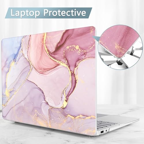 Mektron Printed Case for 2025 Microsoft Surface Laptop Windows 11 Copilot+ PC Surface Laptop 13 inch Touchscreen Display Cover Fits Model 2095, Pink Marble - color: Pink Marble