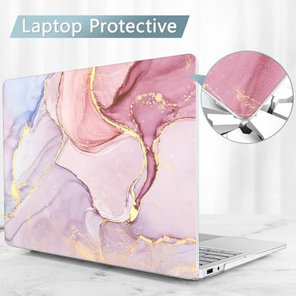 Mektron Printed Case for 2025 Microsoft Surface Laptop Windows 11 Copilot+ PC Surface Laptop 13 inch Touchscreen Display Cover Fits Model 2095, Pink Marble - color: Pink Marble