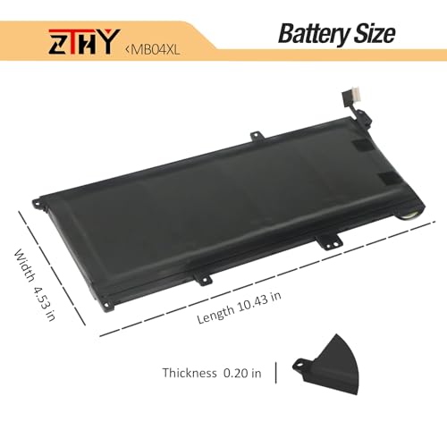 MB04XL Battery for HP Envy X360 Convertible M6-AQ M6-AR 15-AQ 15-AR 15t-AQ | M6-AQ105DX M6-AQ103DX M6-AQ003DX M6-AR004DX 15-AQ273CL 15-AR0xxx 15-AQ173CL 15-AQ267CL 15T-AQ100 15T-AQ200 844204-850 Battery - size: 10.43*4.53*0.2 inch MB04XL