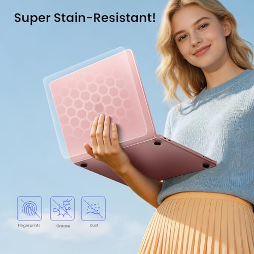 BlueSwan for MacBook Neo Case 13 inch 2026 Release A18 Pro Chip Model A3404 | 100% Match Official Color, Scratch Resistant, Easy to Snap on, Travel Essential, Back to School Gifts - color: Blush Clear