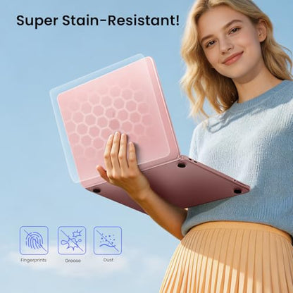 BlueSwan for MacBook Neo Case 13 inch 2026 Release A18 Pro Chip Model A3404 | 100% Match Official Color, Scratch Resistant, Easy to Snap on, Travel Essential, Back to School Gifts - color: Blush Clear