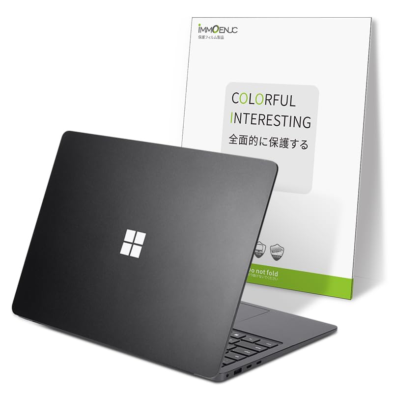 IMMOENUC Skin for Microsoft Surface Laptop 7 (15 inch, 2024 Model 2037) - Full Body Vinyl Wrap Decal Sticker - Anti-Scratch & Abrasion Resistant Protective Cover - Black - color: Black, size: 15 inch