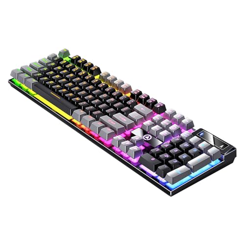 Gaming Keyboard, Wired Backlit Mini Keyboard, Ultra-Compact Anti-Ghosting No-Conflict Membrane Gaming Wired Keyboard for PC Laptop Windows Gamer (Black) - color: Black