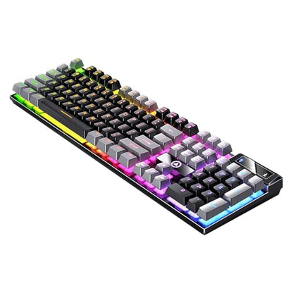 Gaming Keyboard, Wired Backlit Mini Keyboard, Ultra-Compact Anti-Ghosting No-Conflict Membrane Gaming Wired Keyboard for PC Laptop Windows Gamer (Black) - color: Black
