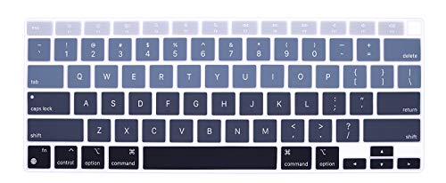 HRH English US Keyboard Cover Skin for MacBook Air 13 A2337 2020 | M1 Chip Processor with Touch ID,Precise Fit,Dust Proof,Waterproof,Durable,Smooth Touch,Keyboard Accessories,Ombre Grey - color: Ombre gray