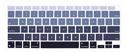 HRH English US Keyboard Cover Skin for MacBook Air 13 A2337 2020 | M1 Chip Processor with Touch ID,Precise Fit,Dust Proof,Waterproof,Durable,Smooth Touch,Keyboard Accessories,Ombre Grey - color: Ombre gray