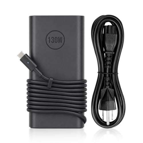PULINA 130W USB C Laptop Charger for Dell XPS 15 17 9575 9500 9510 9520 9530 9700 9710 9720,Precision 5530 5550 5560 5570 5750 5760,Latitude 5520 5420 5450 5540 7410 Power Supply Cord - color: Black2