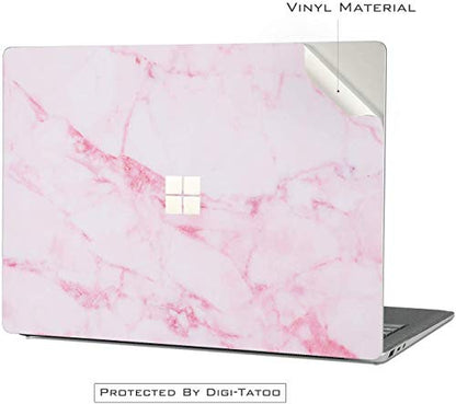 Cover Skin Decal Sticker for 2023 Microsoft Surface Laptop Go 3/2/1 12.4", Easy Apply, Anti-Scratch, Residue Free Vinyl Skin [Pink Marble] - color: Pink Marble, size: Surface Laptop Go 3/2/1