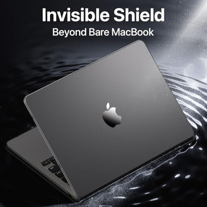 Macaset for MacBook Air 15 inch Case M5 M4 M3 M2 2026-2023 Mac Laptop Cover | Space Gray Color Match, Matte Clear, Anti Fingerprint & Scratch, Close Seamlessly, Protective Hard Shell, Ultra Thin Fit - color: Space Gray Clear