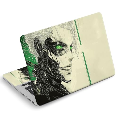 Universal Laptop Skin Sticker Decal, Compatible with MacBook HP Dell Lenovo 12"-15.6", Reusable Vinyl Notebook Cover 3PCS Set, High-Recognition Film-Cyberpunk Android Man - color: Cyberpunk Android Man