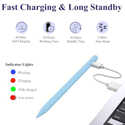 Stylus Pen for Android, Magnetic Phone Pencil, CMARS Fine Point Digital Pens for Touch Screens, Tablet Pen Compatible with iPhone/Samsung/Xiaomi/Huawei/Vivo and Other Android Phone and Tablet - Blue - color: Blue