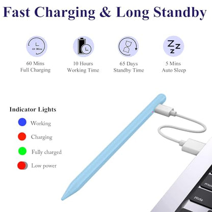 Stylus Pen for Android, Magnetic Phone Pencil, CMARS Fine Point Digital Pens for Touch Screens, Tablet Pen Compatible with iPhone/Samsung/Xiaomi/Huawei/Vivo and Other Android Phone and Tablet - Blue - color: Blue