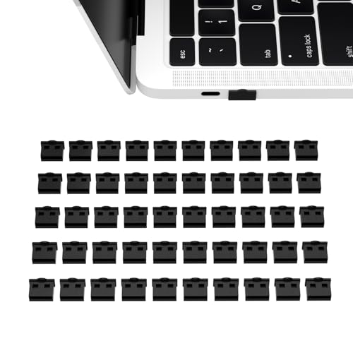 50PCS USB Port Dust Cover Type A Interface Anti Dust Protector Stopper Compatible with Table PC Notebook LaptopPort Protectors Anti-Dust Dirt for USB Female Ports (Black) - color: Black