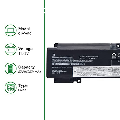 01AV406 SB10J79003 Laptop Battery Replacement for Lenovo ThinkPad T460s T470s Series 01AV405 SB10J79002 00HW038 00HW025 00HW024 01AV462 01AV407 01AV408 L16M3P73 SB10J79004 11.46V 27Wh - size: 9.7*3.4*1.5inch 01AV406