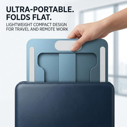 LRLKFX Laptop Stand Portable Foldable Aluminum Laptop Riser Height Adjustable Ergonomic Holder for Desk Compatible with MacBook Air Pro, Dell, HP, Lenovo & More 10-15.6" - Gray - color: Gray
