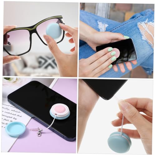 PartyKindom 6Pcs Screen Cleaning Cloths Macaron Phone Lens Cleaner Portable Eyeglass Clean for Phones Screens Cameras Convenient Key Hanging Decor