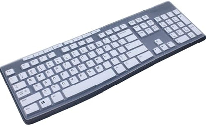 Ultra Thin Desktop PC Silicone Keyboard Cover Skin Protector Compatible for Logitech MK295 MK275 MK270 Wireless Keyboard, Logitech K200 K260 K270 MK200 MK260 Keyboard (White) - color: White