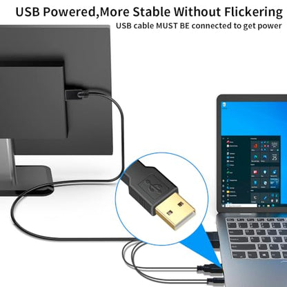 VGA (Sources) to HDMI (Display) Cable 6ft with Audio, VGA Maleto HDMI Male Converter Cord Adapter Cable Compatible Witch Computer/Laptop to Monitor/TV, Desktop Laptop Projector to Monitor HDTV - size: 6ft