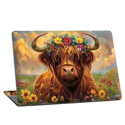 Universal Laptop Skin Sticker with 2 Wrist Pad Skins, Waterproof Scratch Resistant Vinyl Laptop Cover Decal, Cut to Fit for 11–15.6 Inch MacBook HP Dell Lenovo, Highland Cattle - color: Highland Cattle