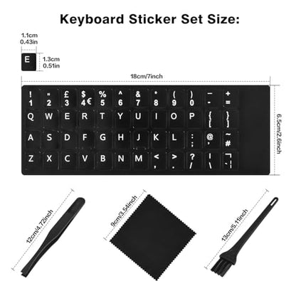 2PCS Russain Keyboard Stickers with Tweezer, Replacement Cyrillic Keyboard Letters Black Background Orange Letterring for Laptops Notebooks PC Computer Desktop, Russian-English Keyboard Sticker - color: Russian Orange Letters