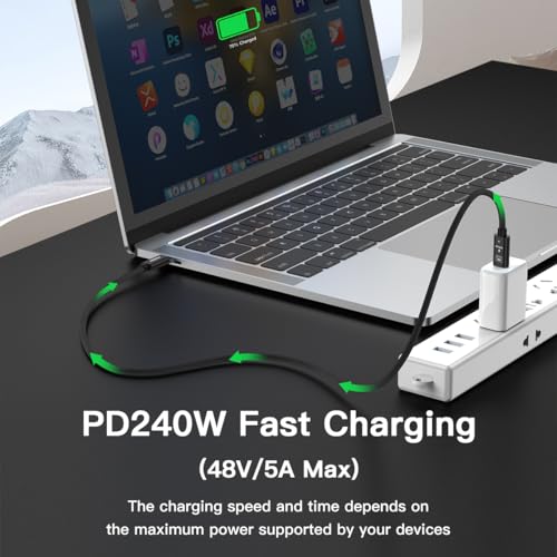 MALOM USB 3.2 Gen 2 240W USB C to USB C Cable, Fast Charging for MacBook Pro/Air, iPad Pro, iPhone 15 Pro Max, Galaxy S24/S23, Steam Deck, 20Gbps Data Transfer, 4K Video Output (Black, 6.6FT) - color: Black, size: 6.6FT