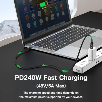MALOM USB 3.2 Gen 2 240W USB C to USB C Cable, Fast Charging for MacBook Pro/Air, iPad Pro, iPhone 15 Pro Max, Galaxy S24/S23, Steam Deck, 20Gbps Data Transfer, 4K Video Output (Black, 6.6FT) - color: Black, size: 6.6FT