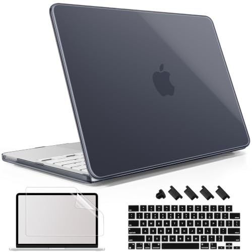 May Chen for MacBook Neo 13 inch Liquid Retina Display ((2026 Release A3404), Slim & Lightweight Protective Case with Screen Protector&Keyboard Cover&Dust Plug, Crystal Black - color: Crystal Black