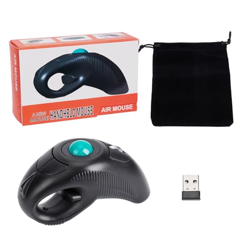 welspo Wireless USB Handheld Finger Trackball Mouse for Laptop Mac Window Computer