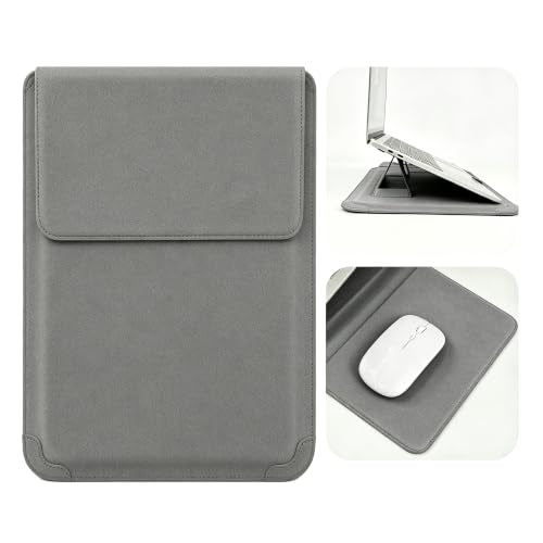 16 Inch Laptop Sleeve Case with Stand Compatible with for MacBook Pro/MacBook Air/ThinkPad X1/Dell XPS/Lenovo Yoga/HP Pavilion/ASUS Zenbook/LG Gram 15" 15.3" 15.6" Laptops Chromebooks - color: Matte Grey, size: 15-16 Inch