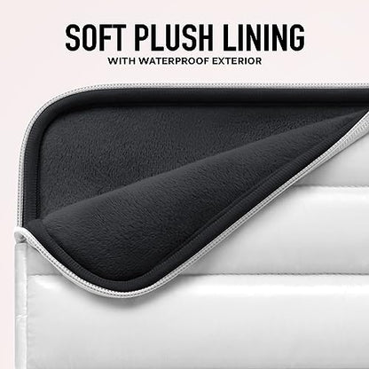 Vandel The Original Puffy Laptop Sleeve 13-14 Inch, Laptop Sleeve for Women | Protective Carrying Case Cover for MacBook Pro 14 in, MacBook Air 13 Inch, iPad Pro 12.9, Dell, Asus, HP - color: d. Shiny White