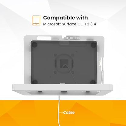 Tablet Wall Mount Compatible with Microsoft Surface Go 1 2 3 4 Anti Theft with Lock Tiltable Adjustable - BSW101WR - color: White
