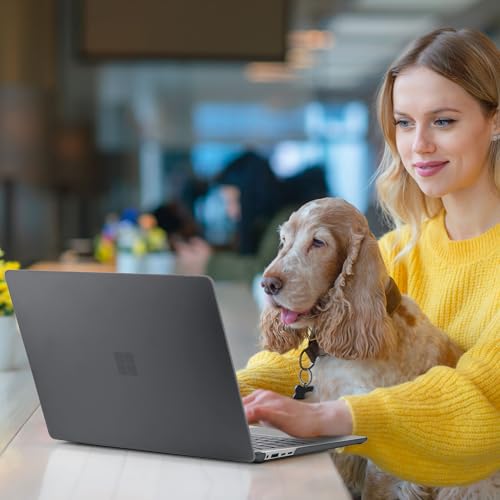 Crystal Frosted Case for 15" Microsoft Surface Laptop 8 2026 for Business 2024 2025 (7th Edition), Lightweight Ultra-Slim Shell with Keyboard Cover, OTG Adapter & Webcam, Frosted Black - color: Frosted black