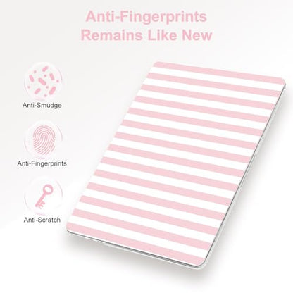 G JGOO Compatible with MacBook Air 13 inch Case 2026 2025-2022 M5 A3449 M4 A3240 M3 A3113 M2 A2681, Plastic Hard Shell for MacBook Air 13.6 inch Case+ Keyboard Cover+Screen Protector, Pink Stripe - color: Pink Stripes