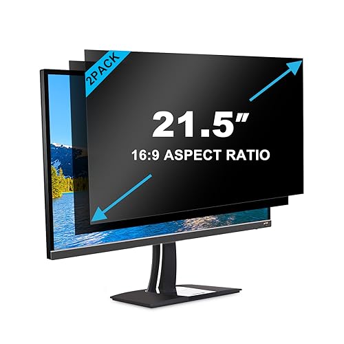 2-PACK 21.5 inch Computer Privacy Screen Filter Suitable for 16:9 Aspect Ratio Widescreen Monitor - Blue Light Filter- Anti-Glare & Anti-Scratch Protector Film ([2-Pack] 21.5" Widescreen (16:9)) - size: [2-Pack] 21.5" Widescreen (16:9)