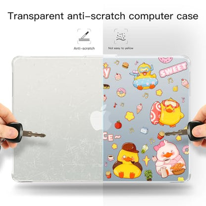 Batianda Premium Clear TPU Case for New MacBook Air 13.6" M5/M4/M3/M2 with Fun Pattern, Ultra-Slim Lightweight Protective Shell with Anti-Yellowing, Scratch Resistance & TPU Keyboard Cover, Cute Duck - color: Cute Duck