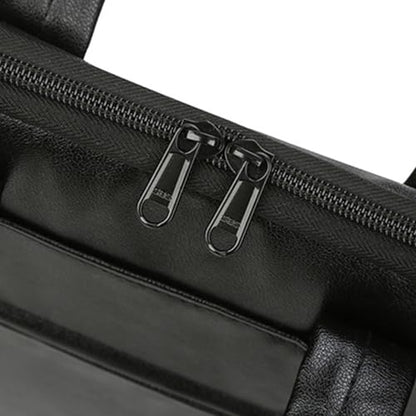 Tote Laptop Bag with Handles Zippers Organize for Notebook Computer Sleeve Handbag Bag Leather Laptop for Men - color: Black