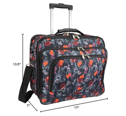 World Traveler Rolling 17-Inch Laptop Briefcase Computer Case - Paris Black - color: Paris Black
