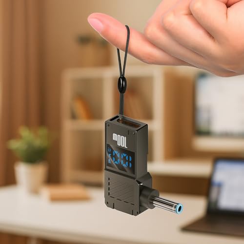 USB C to 4.5mm Laptop Charging Adapter, 100W Female Type C to Male DC 4.5 x 3.0mm(0.6mm) Jack Plug Converter with Power watt Display for H.P Notebook Probook Elitebook Laptop (1)