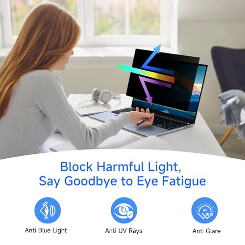 ZOEGAA 4-way 360°Laptop Privacy Screen For 15.6 Inch 16:9 Computer, Removable Privacy Screen For Laptop Monitor, Anti Glare And Blue Light, Compatible With HP Dell Lenovo Asus Samsung Acer Thinkpad - size: 15.6 in 16:9
