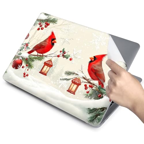 Universal Laptop Skin for 13-16 Inch Laptops,Vinyl Protective Sticker Decal,Easy DIY Trim-to-Fit for HP/Dell/MacBook,Bubble-Free & Removable,Cardinal Bird Berries - color: Cardinal Bird Berries