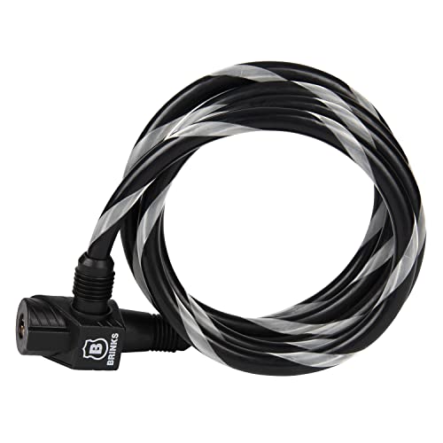 BRINKS - 3/8" X 6' Keyed Locking Flexible Steel Loop Cable - Heavy Duty Vinyl Wrap for Corrosion Protection