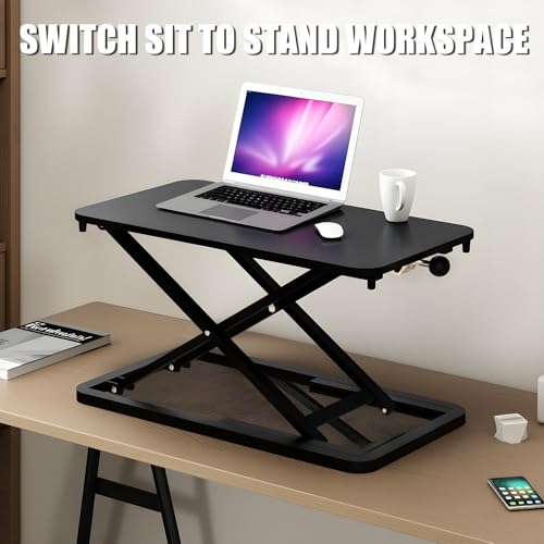 Keyboard Riser for Desk- 23.6’‘ Height Adjustable Standing Desk Converter, Table Lifter for Standing, Keyboard and Mouse Riser for Ergonomic Sit Stand Workstations, 6 Height Levels