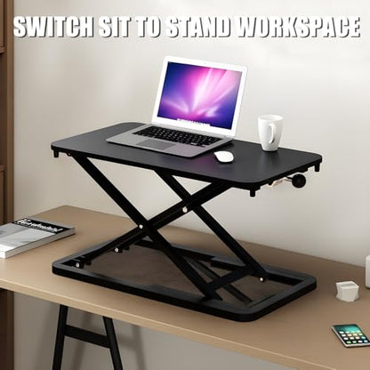 Keyboard Riser for Desk- 23.6’‘ Height Adjustable Standing Desk Converter, Table Lifter for Standing, Keyboard and Mouse Riser for Ergonomic Sit Stand Workstations, 6 Height Levels