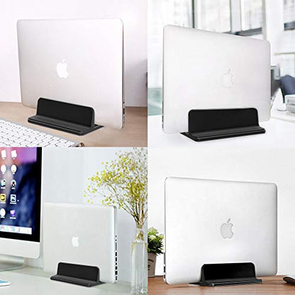 Laptop Stand,Vertical Desktop Holder with Adjustable Dock Size,Laptops Holder Compatible with All Notebooks, MacBook,Surface,Dell,Gaming,iPad (Black)