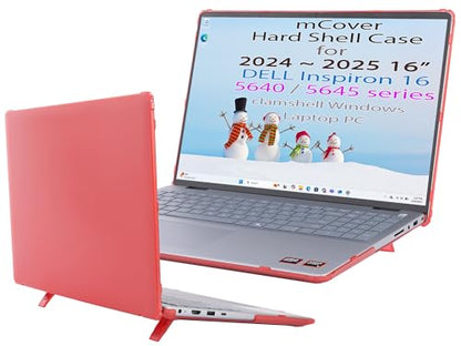 mCover Case Only Compatible with 2024～2025 16" Dell Inspiron 16 5640 5645 Series Clamshell Windows Laptop PC (NOT Fitting Any Other Dell Models) - Red - color: Red